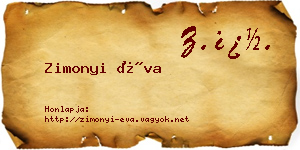 Zimonyi Éva névjegykártya