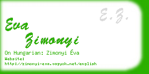 eva zimonyi business card